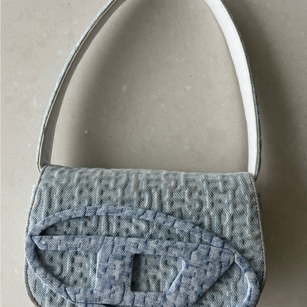 Diesel Blue Shoulder Bag with Monogram Design